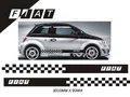 Fiat 500 polep auta-šachovnica a logo Fiat