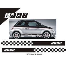 Fiat 500 polep auta-šachovnica a logo Fiat