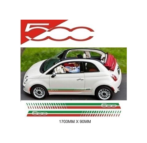 Fiat 500 polep auta-talianska trikolora